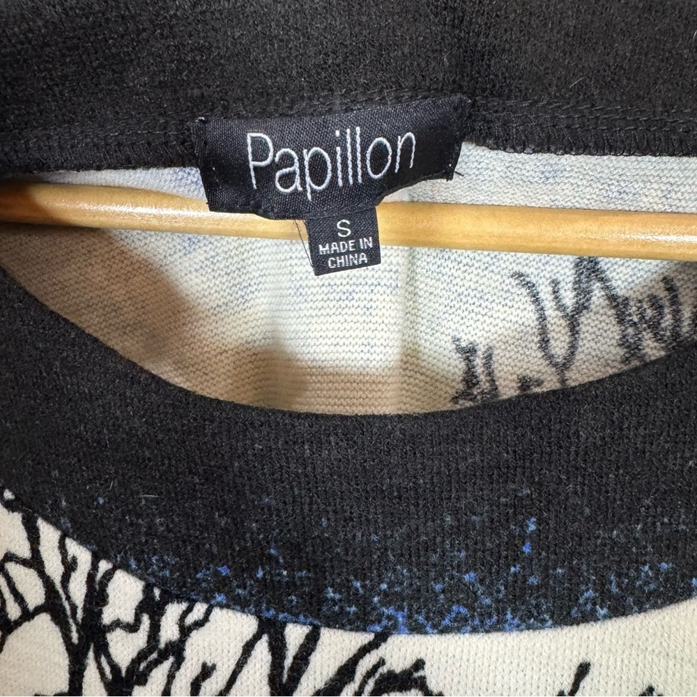 Papillon Black and Blue Artistic Print Dress - Picture 2 of 5